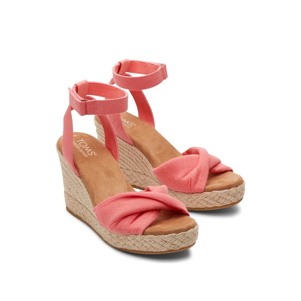 BNWT TOMS Marisela Wedge Shell Pink Size 10 Womens
